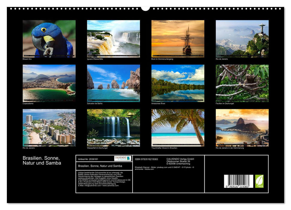 Brasilien. Sonne, Natur und Samba (CALVENDO Premium Wandkalender 2026)