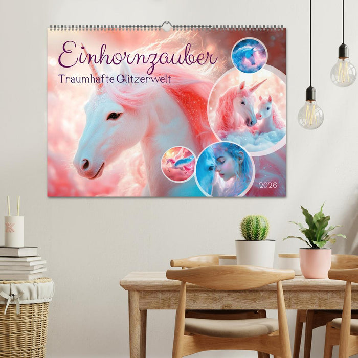 EINHORNZAUBER Traumhafte Glitzerwelt (CALVENDO Wandkalender 2026)
