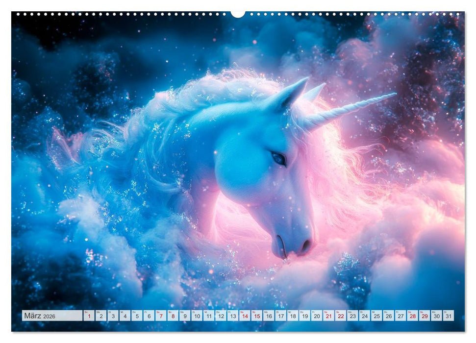 EINHORNZAUBER Traumhafte Glitzerwelt (CALVENDO Wandkalender 2026)