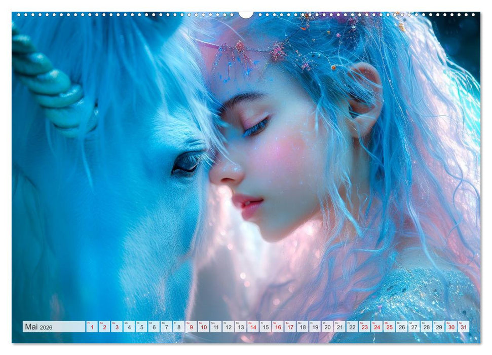 EINHORNZAUBER Traumhafte Glitzerwelt (CALVENDO Wandkalender 2026)