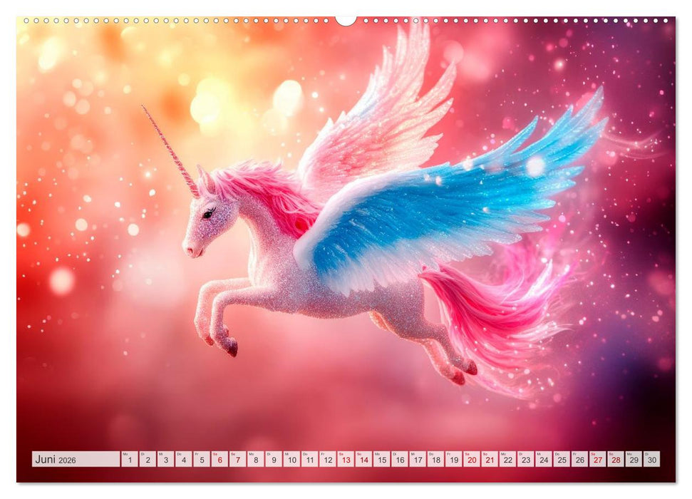 EINHORNZAUBER Traumhafte Glitzerwelt (CALVENDO Wandkalender 2026)