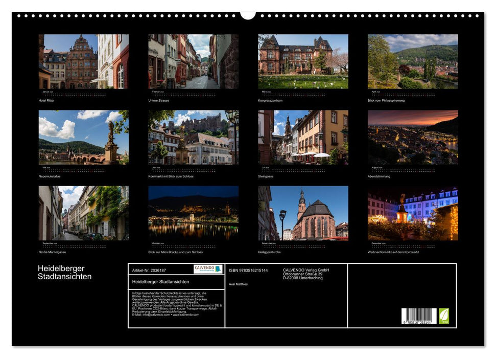 Heidelberger Stadtansichten (CALVENDO Wandkalender 2026)