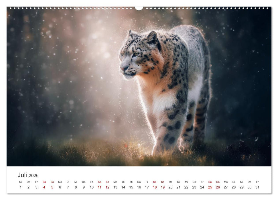 Geist des Gebirges - Ein Jahr in der wilden Welt der Schneeleoparden (CALVENDO Premium Wandkalender 2026)