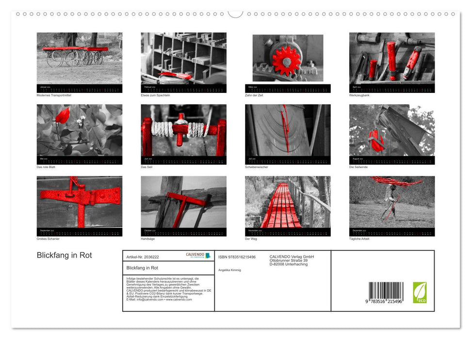 Blickfang in Rot (CALVENDO Premium Wandkalender 2026)