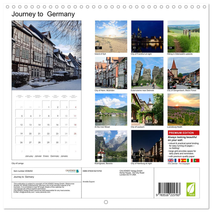 Journey to Germany (CALVENDO Monthly Calendar 2026)