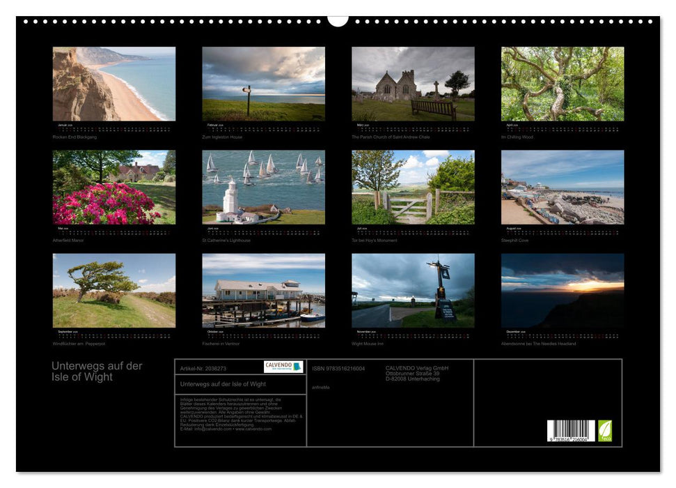Unterwegs auf der Isle of Wight (CALVENDO Wandkalender 2026)