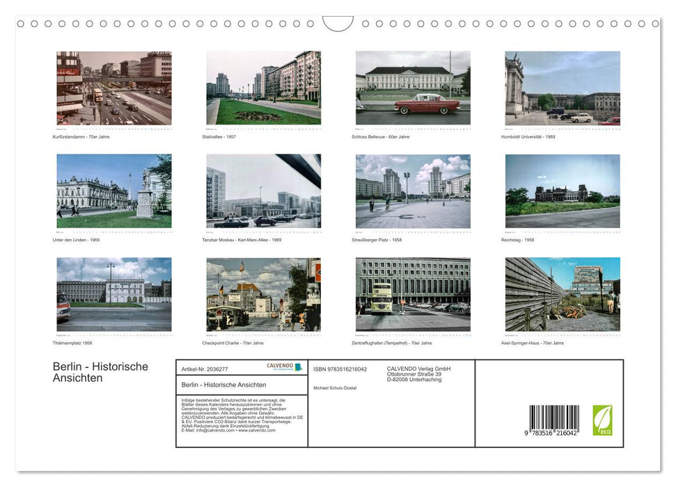 Berlin - Historische Ansichten (CALVENDO Wandkalender 2026)