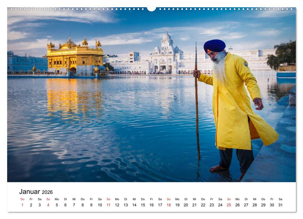Indien: Menschen • Farben • Religionen (CALVENDO Wandkalender 2026)