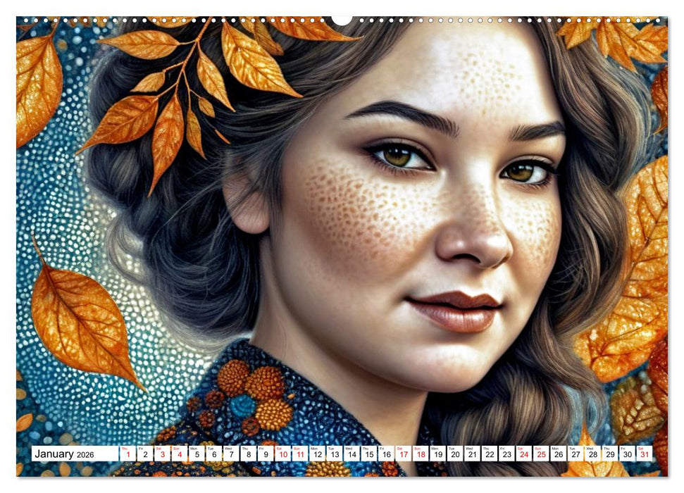 The Muse Moira in Twelve Facets (CALVENDO Monthly Calendar 2026)