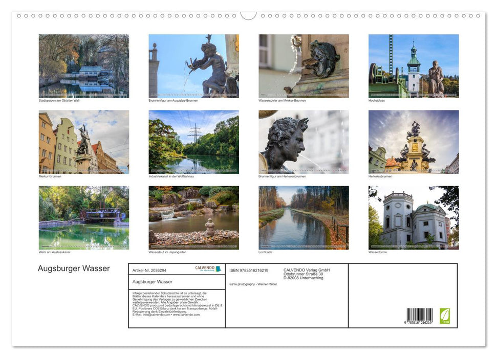 Augsburger Wasser (CALVENDO Wandkalender 2026)