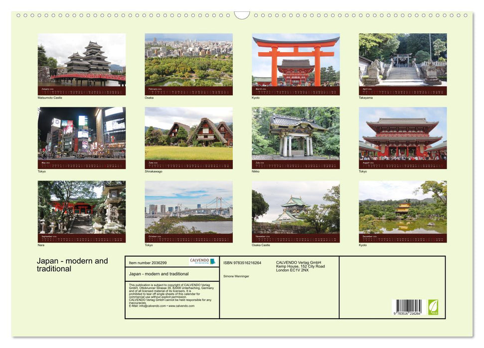 Japan - modern and traditional (CALVENDO Monthly Calendar 2026)