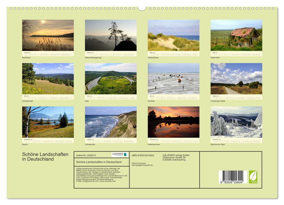 Schöne Landschaften in Deutschland (CALVENDO Premium Wandkalender 2026)