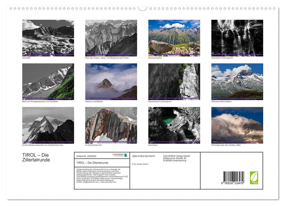 TIROL – Die Zillertalrunde (CALVENDO Premium Wandkalender 2026)
