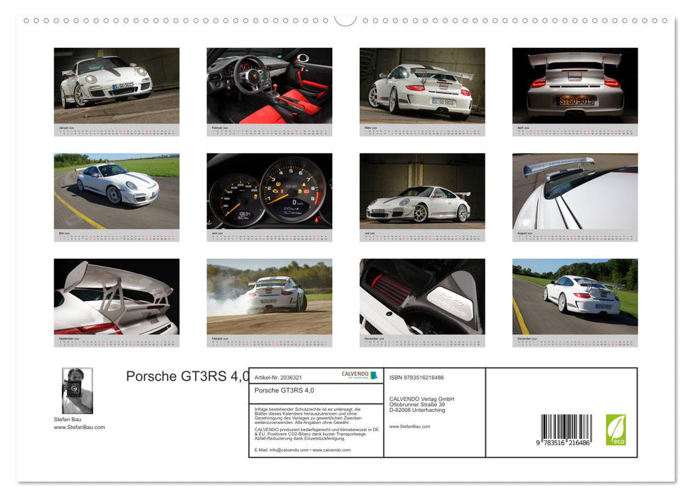 Porsche GT3RS 4,0 (CALVENDO Premium Wandkalender 2026)