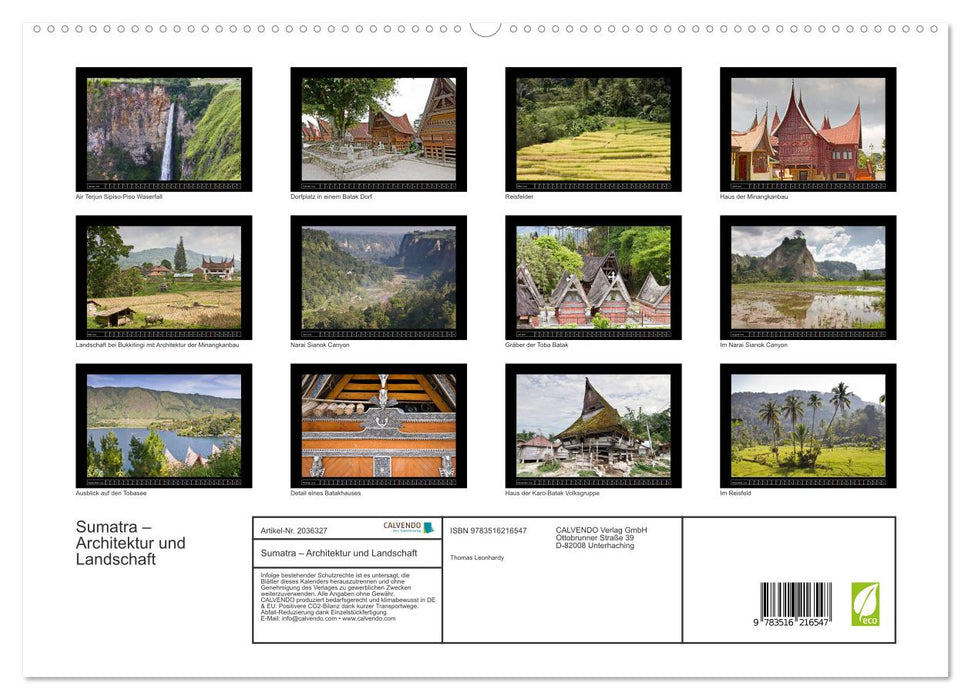 Sumatra – Architektur und Landschaft (CALVENDO Premium Wandkalender 2026)