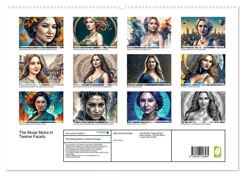 The Muse Moira in Twelve Facets (CALVENDO Premium-Calendar 2026)