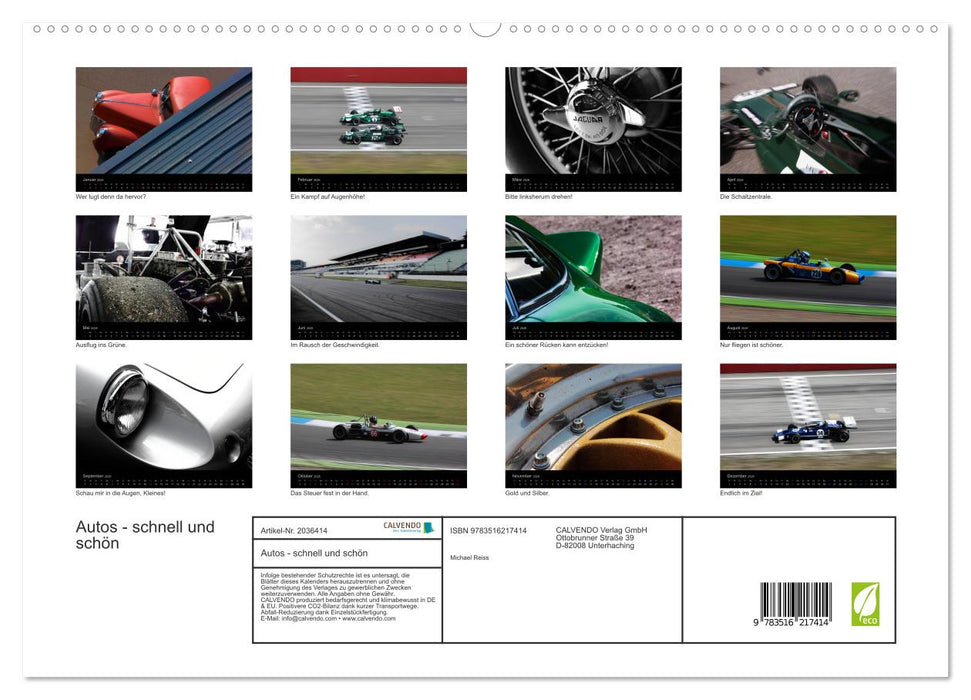 Autos - schnell und schön (CALVENDO Premium Wandkalender 2026)