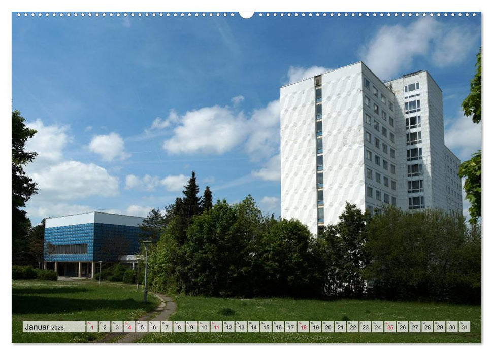 Architektur-Charme der DDR (Erfurt) (CALVENDO Premium Wandkalender 2026)