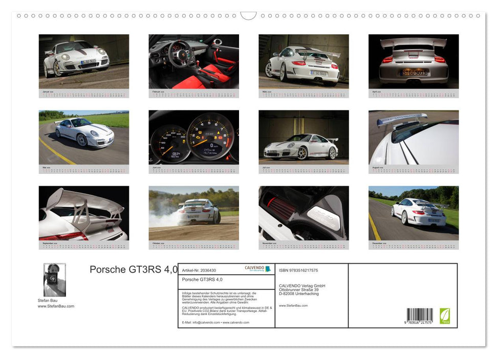 Porsche GT3RS 4,0 (CALVENDO Wandkalender 2026)