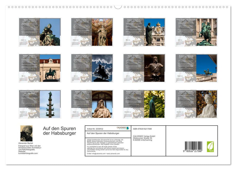Auf den Spuren der Habsburger (CALVENDO Premium Wandkalender 2026)