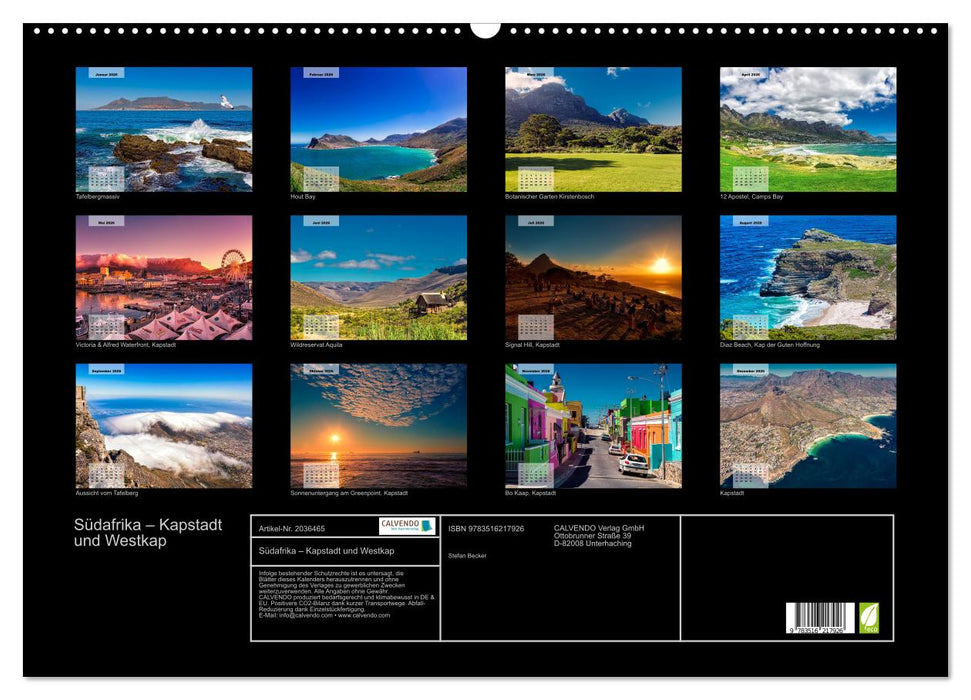 Südafrika – Kapstadt und Westkap (CALVENDO Wandkalender 2026)