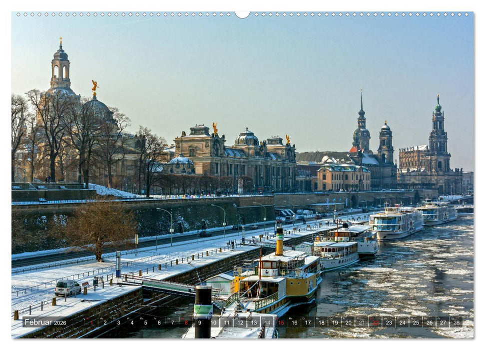 Dresden, ein Jahr an der Elbe (CALVENDO Premium Wandkalender 2026)