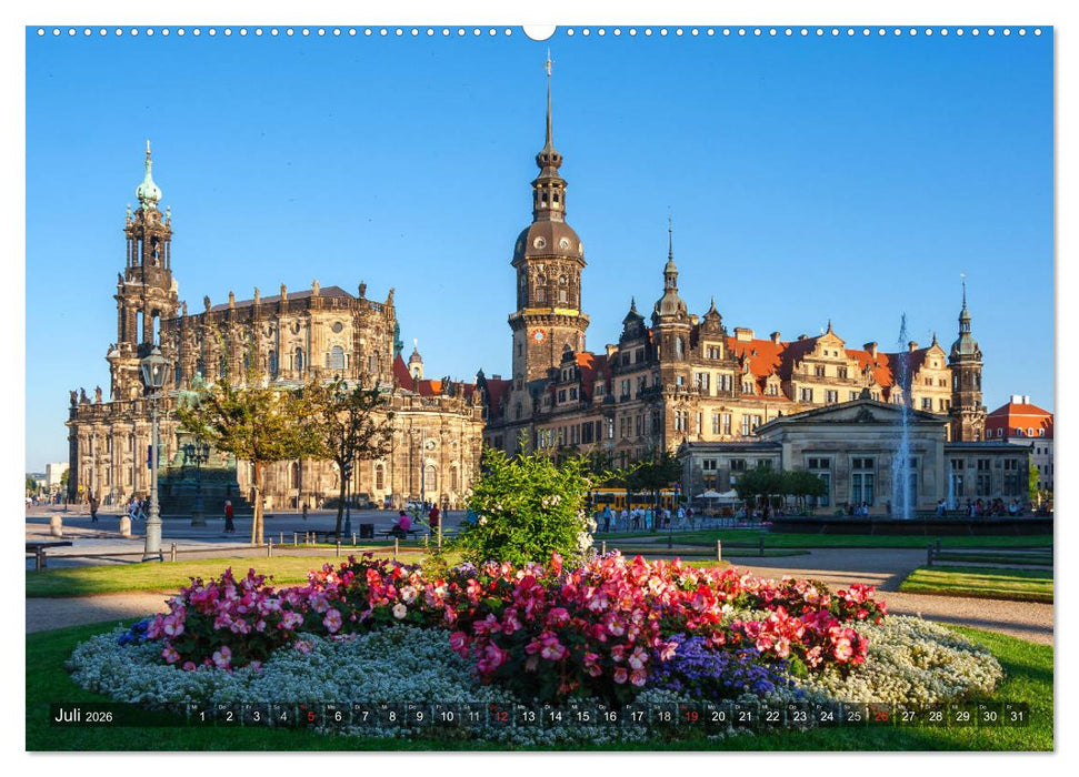 Dresden, ein Jahr an der Elbe (CALVENDO Premium Wandkalender 2026)
