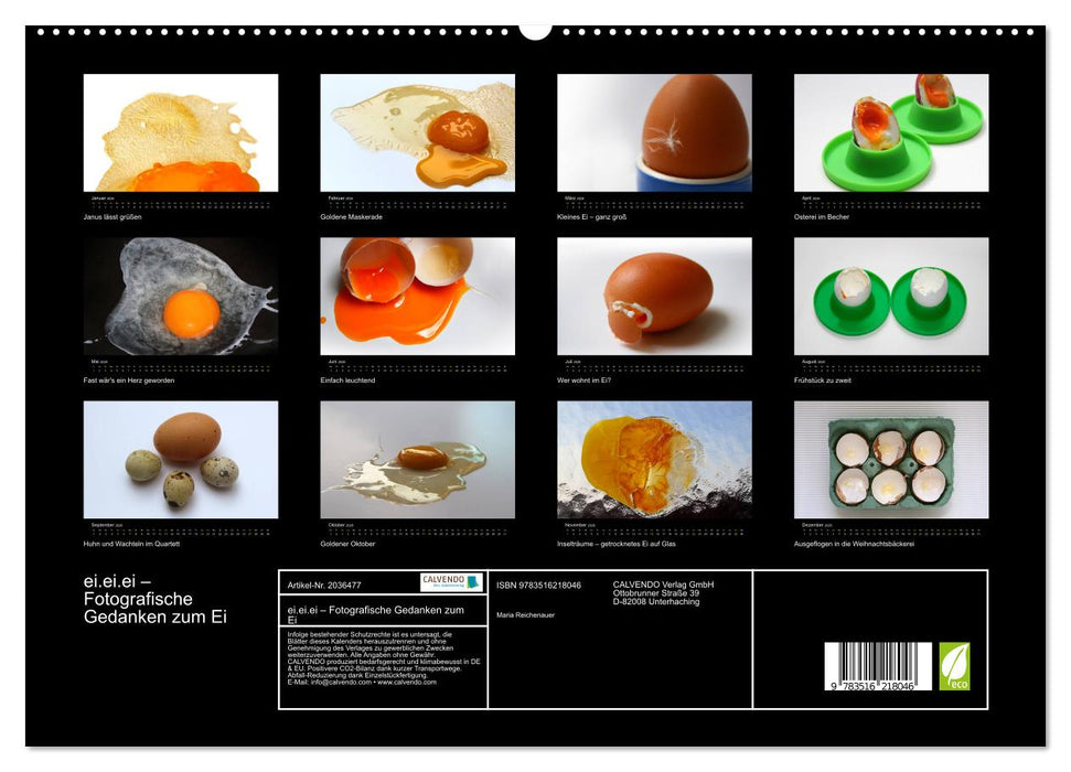 ei.ei.ei – Fotografische Gedanken zum Ei (CALVENDO Premium Wandkalender 2026)