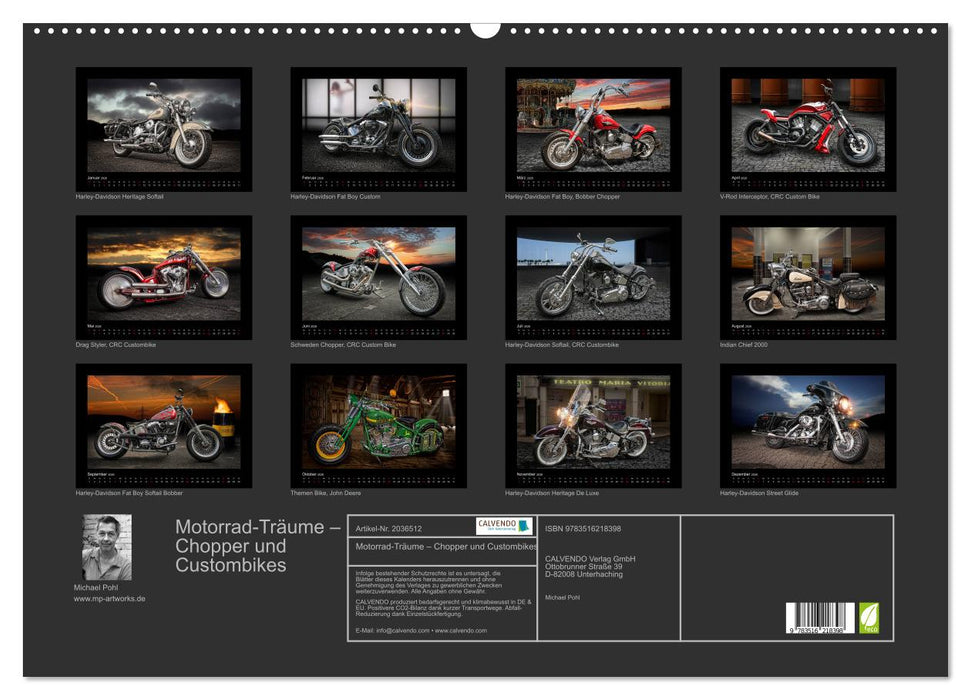 Motorrad-Träume – Chopper und Custombikes (CALVENDO Wandkalender 2026)