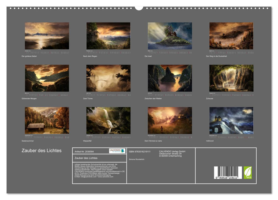 Zauber des Lichtes (CALVENDO Premium Wandkalender 2026)