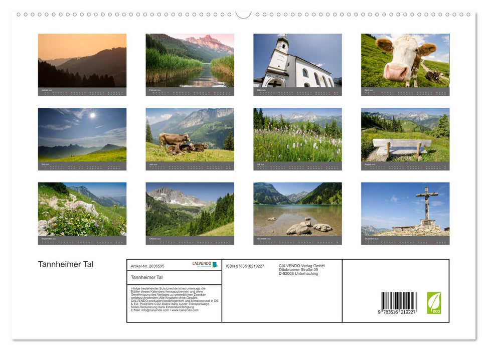 Tannheimer Tal (CALVENDO Premium Wandkalender 2026)