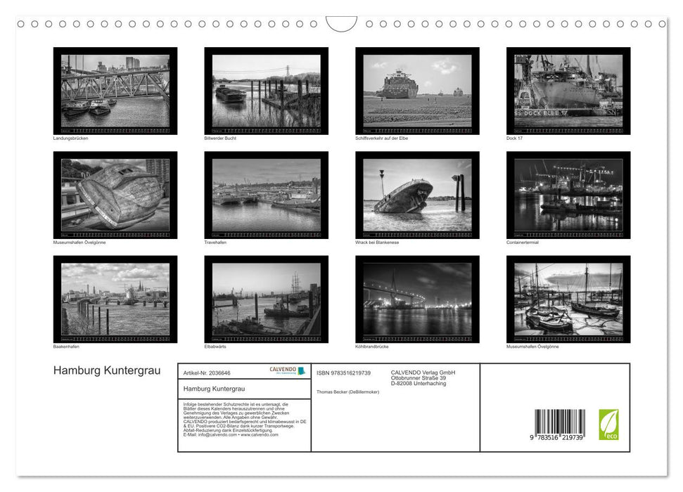 Hamburg Kuntergrau (CALVENDO Wandkalender 2026)