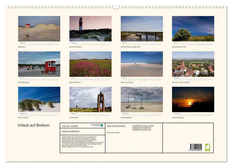 Urlaub auf Borkum (CALVENDO Wandkalender 2026)