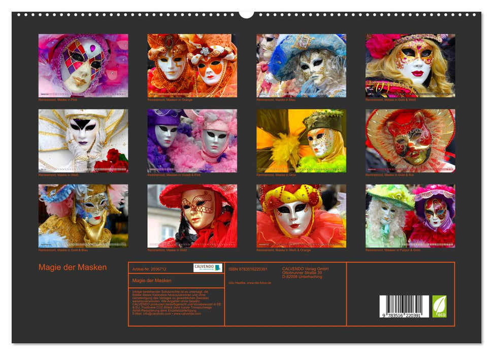 Magie der Masken (CALVENDO Premium Wandkalender 2026)