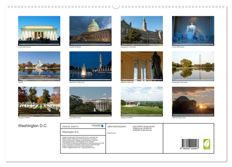 Washington D.C. (CALVENDO Premium Wandkalender 2026)