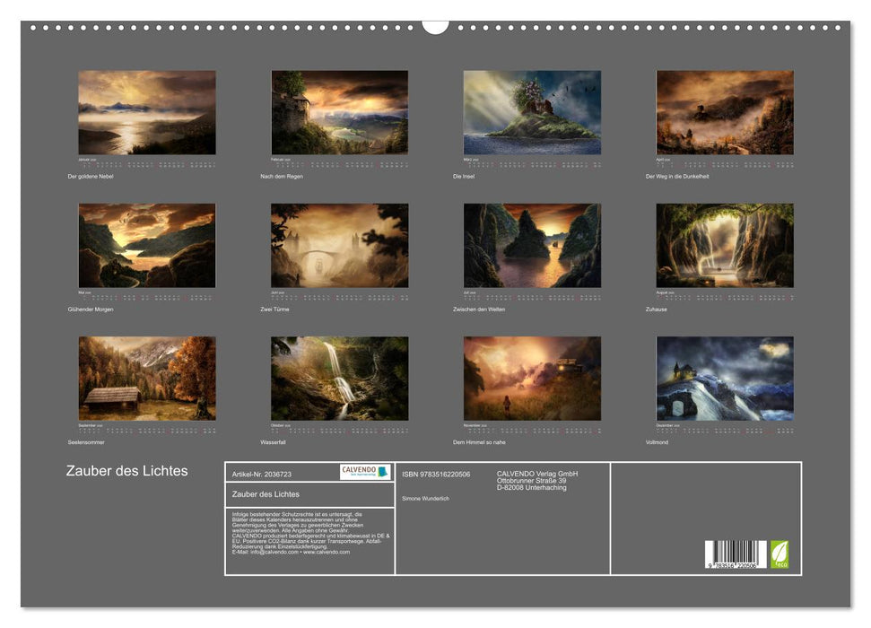 Zauber des Lichtes (CALVENDO Wandkalender 2026)