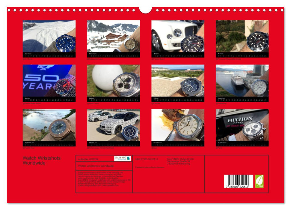 Watch Wristshots Worldwide (CALVENDO Wandkalender 2026)