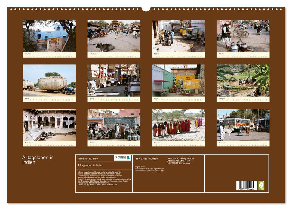 Alltagsleben in Indien (CALVENDO Wandkalender 2026)