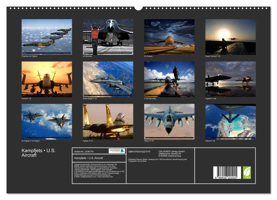 Kampfjets • U.S. Aircraft (CALVENDO Premium Wandkalender 2026)