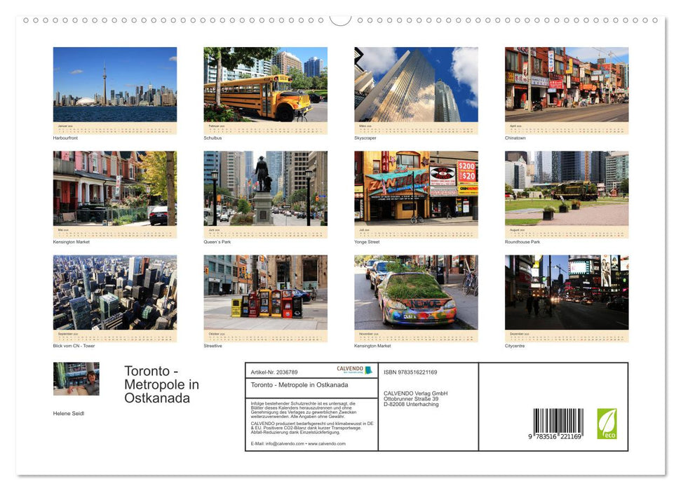 Toronto - Metropole in Ostkanada (CALVENDO Premium Wandkalender 2026)