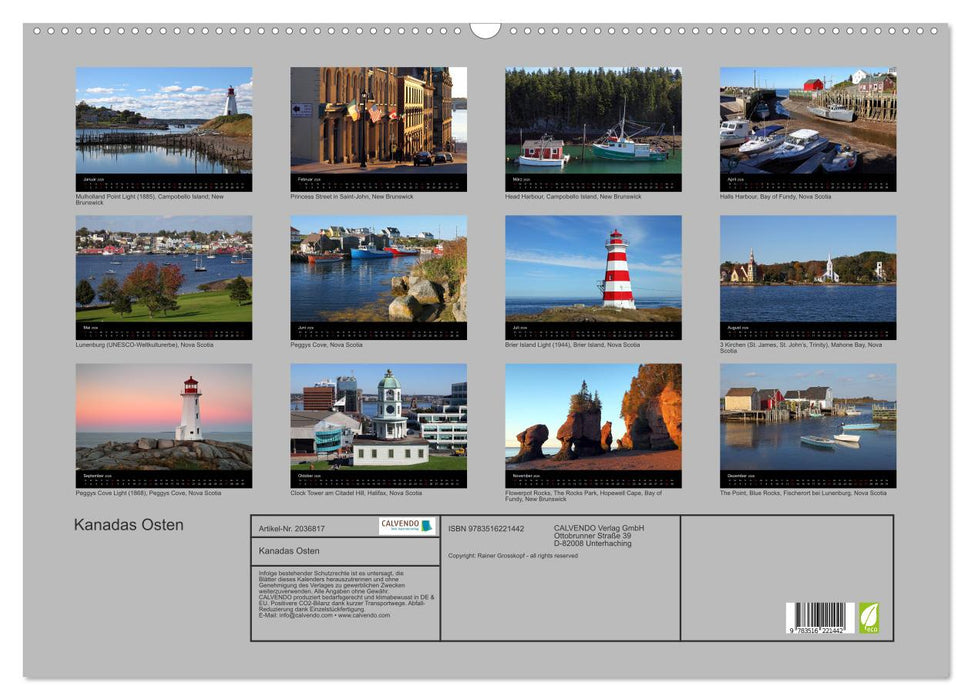 Kanadas Osten (CALVENDO Wandkalender 2026)
