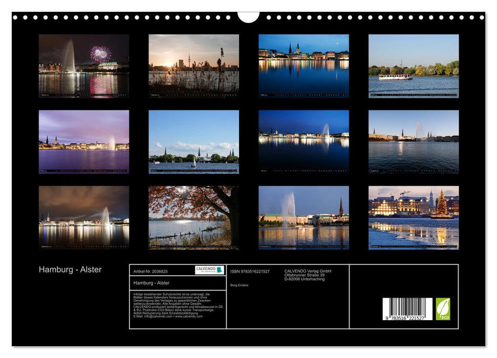 Hamburg - Alster (CALVENDO Wandkalender 2026)