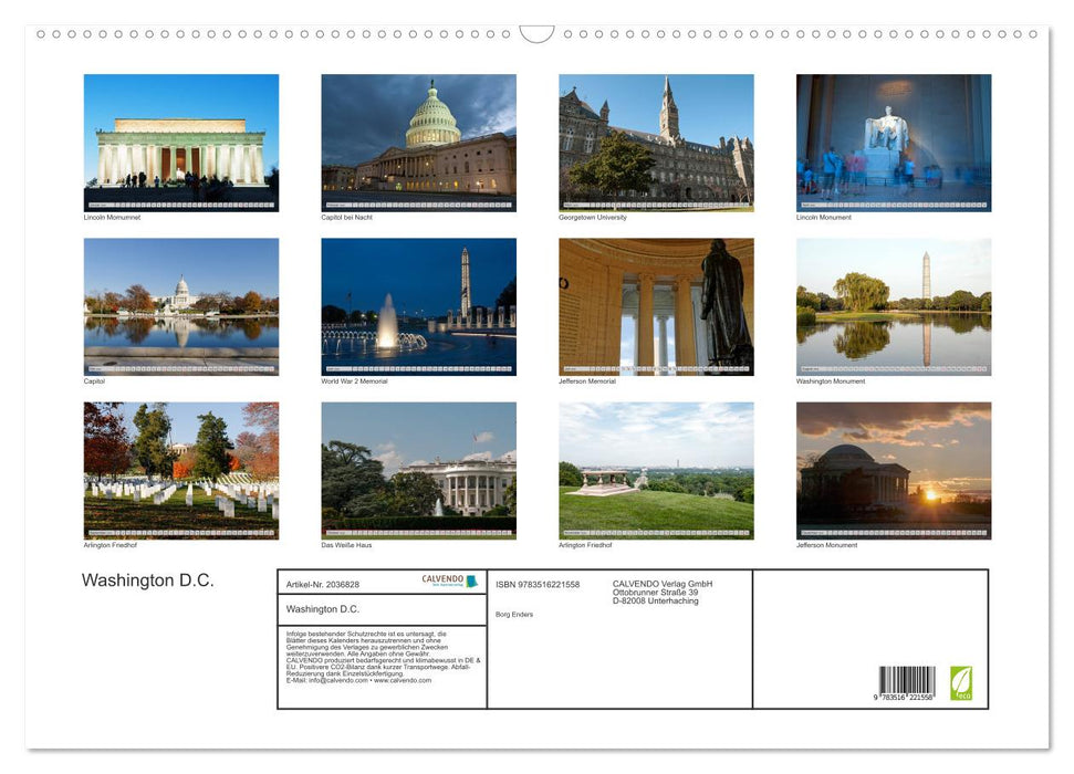 Washington D.C. (CALVENDO Wandkalender 2026)