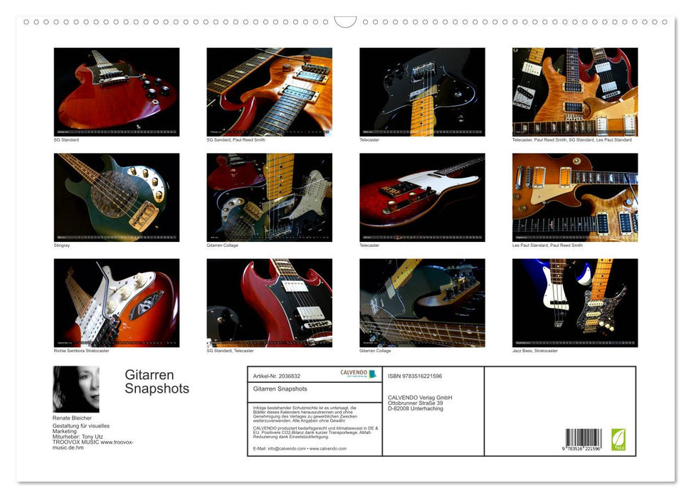 Gitarren Snapshots (CALVENDO Wandkalender 2026)