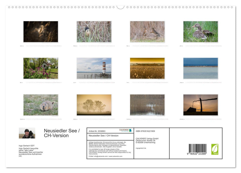 Neusiedler See / CH-Version (CALVENDO Premium Wandkalender 2026)
