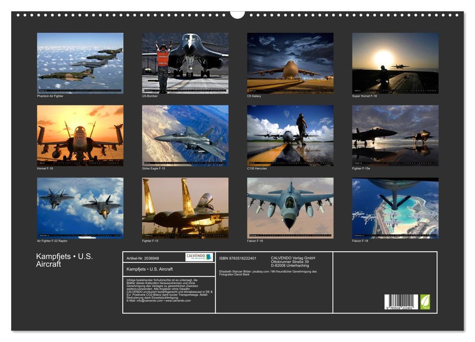 Kampfjets • U.S. Aircraft (CALVENDO Wandkalender 2026)