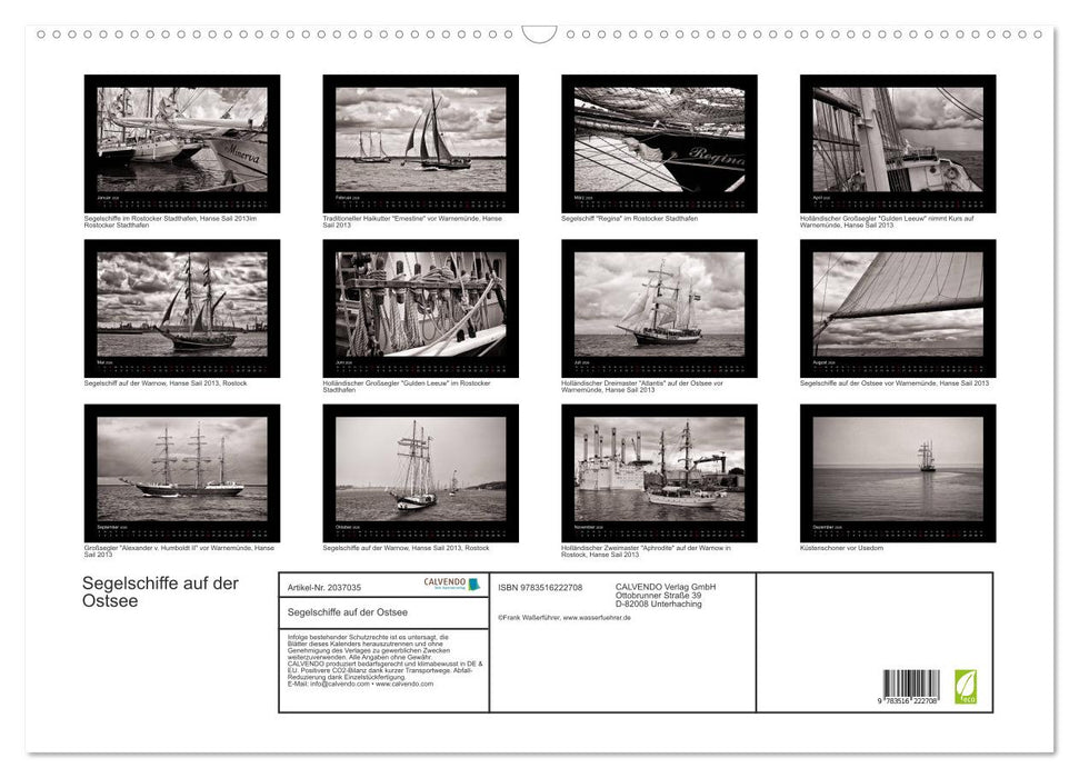 Segelschiffe auf der Ostsee (CALVENDO Wandkalender 2026)