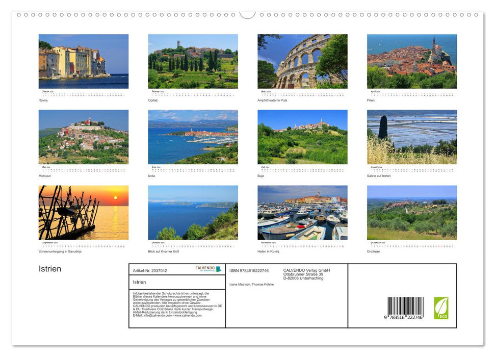 Istrien (CALVENDO Premium Wandkalender 2026)