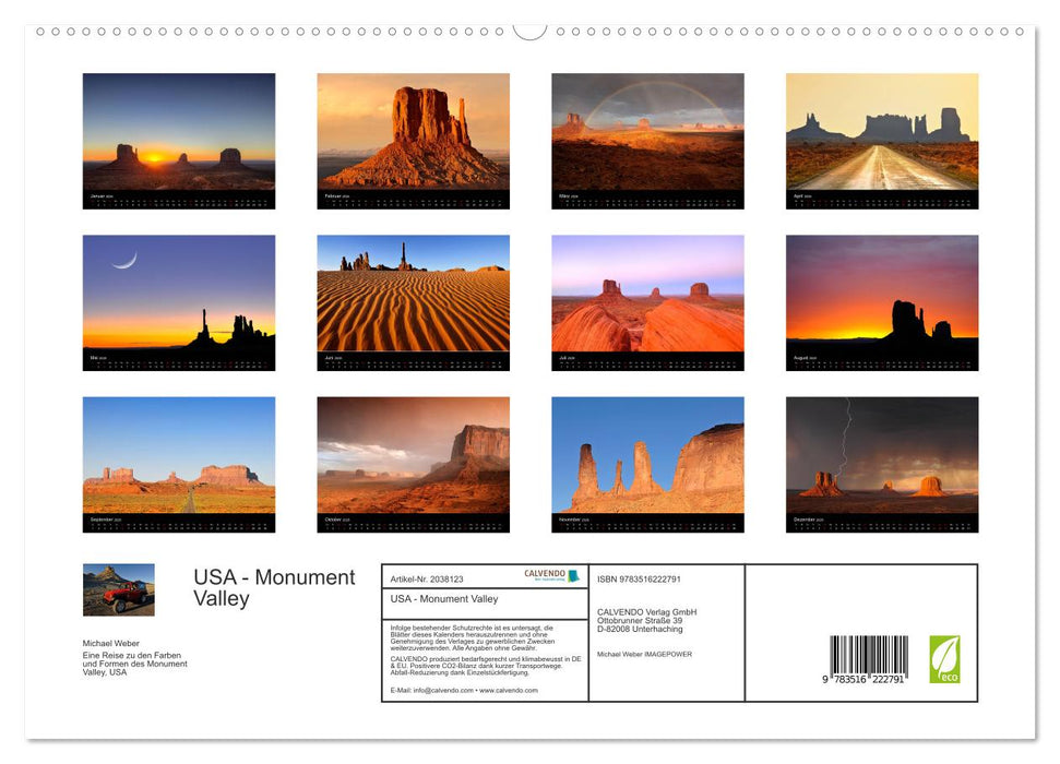 USA - Monument Valley (CALVENDO Premium Wandkalender 2026)