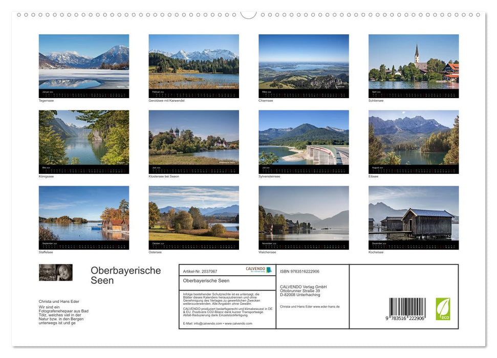 Oberbayerische Seen (CALVENDO Premium Wandkalender 2026)